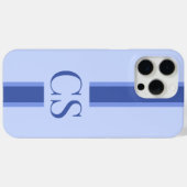 Minimalistisch Modern Blue Initial Monogram Case-Mate iPhone Hülle (Rückseite (Horizontal))