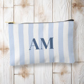 Minimalistisch Modern Blue Initial Monogram Zubehörtasche