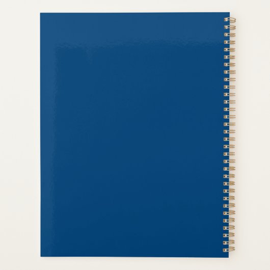 Minimalistisch Modern Blue Mit Monogramm Planner Planer (Rückseite)