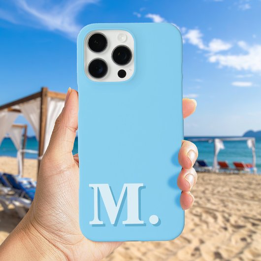 Minimalistisch Modern Blue Monogram Initial Case-Mate iPhone Hülle
