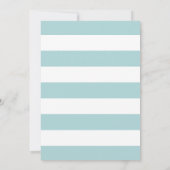 Minimalistisch Modern Blue Stripes Foto Christenin Einladung (Rückseite)