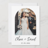 Minimalistisch, modern, Boho, Foto Hochzeit Einladung (Rückseite)