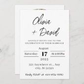 Minimalistisch, modern, Boho, Foto Hochzeit Einladung (Vorne/Hinten)