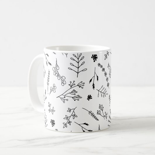 Minimalistisch-modern-botanisch Kaffeetasse (Vorderseite Links)