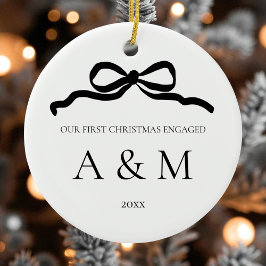 Minimalistisch Modern Bow Erster Weihnachten Verlo Keramik Ornament