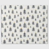 Minimalistisch Modern Brush Stroke Weihnachtsbaumg Geschenkpapier (Flach)