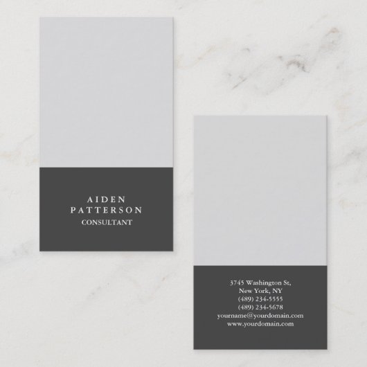 Minimalistisch Modern Creative Gray Visitenkarte (Vorne/Hinten)