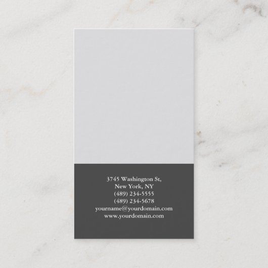 Minimalistisch Modern Creative Gray Visitenkarte (Rückseite)