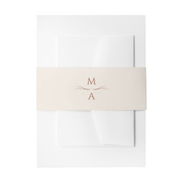 Minimalistisch Modern Creme Terracotta Boho Initia Einladungsbanderole