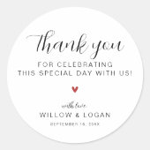 Minimalistisch Modern Dankeschön Gastgeschenk Hoch Runder Aufkleber (Vorderseite)