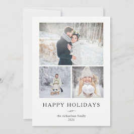 Minimalistisch modern | Drei Fotos Feiertagskarte