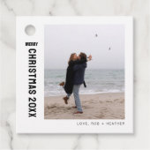 Minimalistisch Modern Ein Foto Personalisiert Weih Geschenkanhänger (Vorderseite)