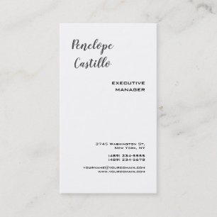 Minimalistisch Modern Einfach Klar Handgeschrieben Visitenkarte