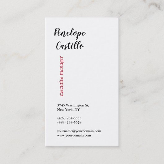 Minimalistisch Modern, einfach und Schlicht handsc Visitenkarte (Vorderseite)