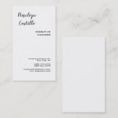 Minimalistisch Modern, einfach und Schlicht handsc Visitenkarte (Vorne/Hinten)