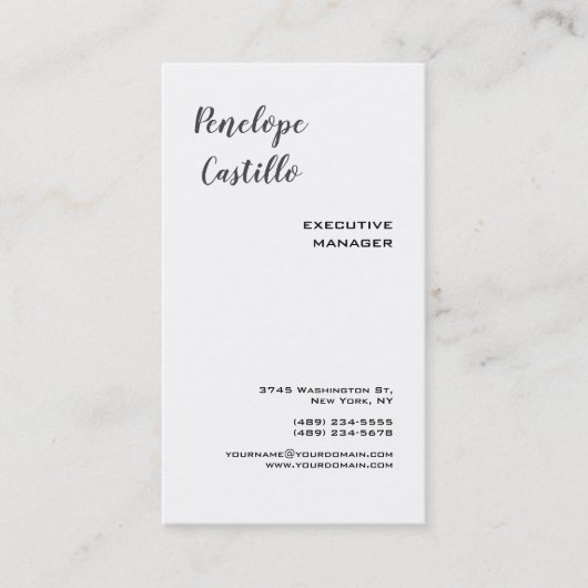 Minimalistisch Modern, einfach und Schlicht handsc Visitenkarte (Vorderseite)