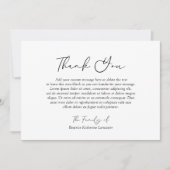 Minimalistisch Modern Einfache formale Elegante Be Dankeskarte (Vorderseite)