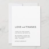 Minimalistisch modern | Einfache Hochzeit Dankeskarte (Vorderseite)