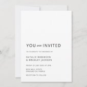 Minimalistisch modern | Einfache Hochzeit Einladung (Vorderseite)