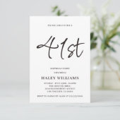 Minimalistisch-Modern-Einfache Kalligraphie 41. Ge Einladung (Stehend Vorderseite)