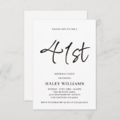 Minimalistisch-Modern-Einfache Kalligraphie 41. Ge Einladung (Vorne/Hinten)