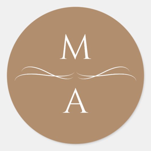 Minimalistisch Modern Einfache Terracotta Brown In Runder Aufkleber (Vorderseite)