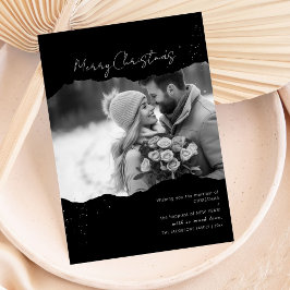 Minimalistisch Modern Foto Weihnachtskarte Einladung