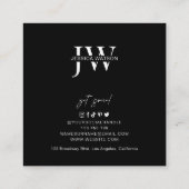 Minimalistisch Modern Full Foto Fotograf Black Quadratische Visitenkarte (Rückseite)