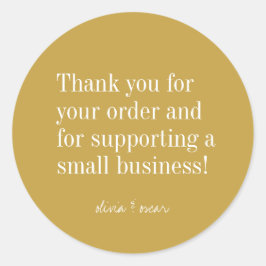 Minimalistisch-modern-gelb-bearbeitbar Vielen Dank Runder Aufkleber