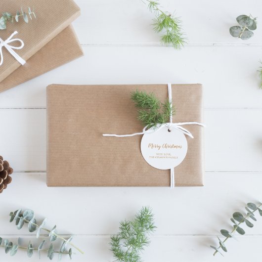 Minimalistisch Modern|Gold Frohe Weihnachtsfeierta Runder Aufkleber