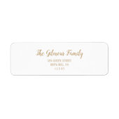 Minimalistisch Modern|Gold Weihnachts-Rücksendeadr (Vorne)