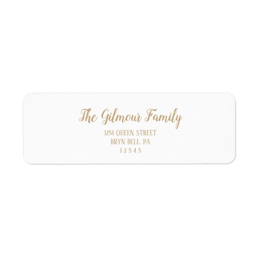 Minimalistisch Modern|Gold Weihnachts-Rücksendeadr (Vorne)