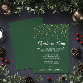 Minimalistisch Modern Green Christmas Party Gold Folieneinladung