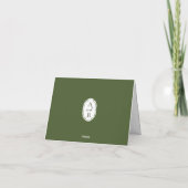 Minimalistisch Modern Green + White Wedding Vielen Dankeskarte (Rückseite)