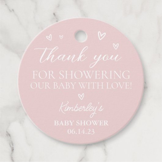 Minimalistisch Modern Hello Baby Dusche Danke Favo Geschenkanhänger (Vorderseite)
