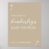 Minimalistisch Modern Hello Baby Dusche Willkommen Poster (Vorne)