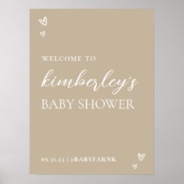 Minimalistisch Modern Hello Baby Dusche Willkommen Poster