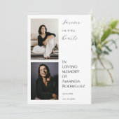Minimalistisch modern im Foto der Gedächtnisbeerdi Einladung (Stehend Vorderseite)