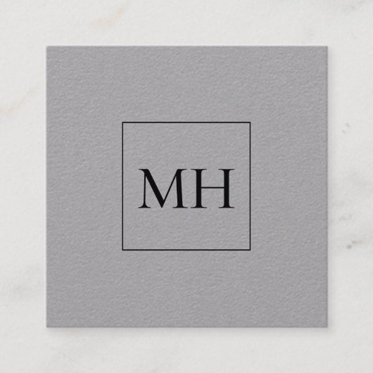 Minimalistisch Modern Initials Monogram Kraft Quadratische Visitenkarte (Vorderseite)
