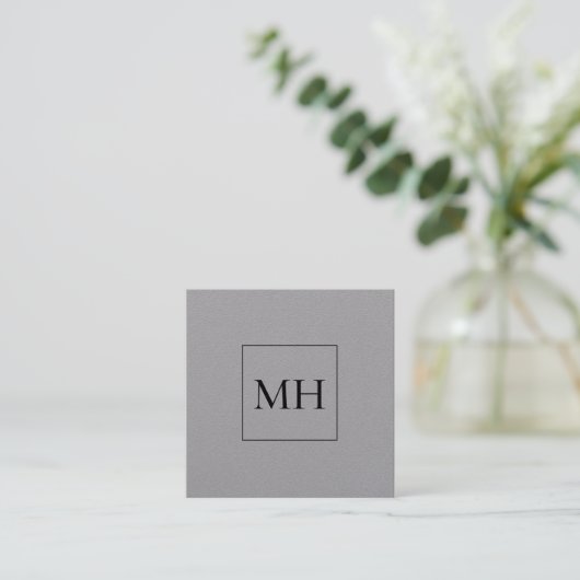 Minimalistisch Modern Initials Monogram Kraft Quadratische Visitenkarte (Stehend Vorderseite)
