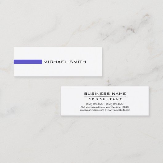 Minimalistisch Modern Iris Beruflich Mini Visitenkarte (Vorne/Hinten)