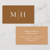 Minimalistisch-Modern-Line-Initialen Monogramm bra Visitenkarte (Vorne/Hinten)