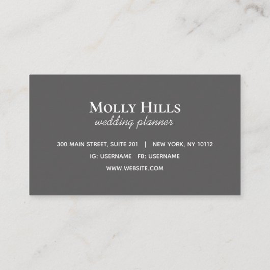 Minimalistisch Modern Line Initials Monogram Blue Visitenkarte (Rückseite)