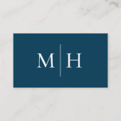 Minimalistisch Modern Line Initials Monogram Blue Visitenkarte (Vorderseite)