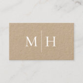 Minimalistisch Modern Line Initials Monogram Kraft Visitenkarte (Vorderseite)