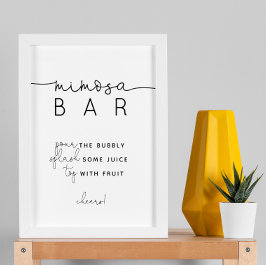 Minimalistisch Modern Mimosa Bar Sign Poster