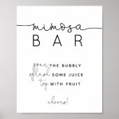 Minimalistisch Modern Mimosa Bar Sign Poster (Vorne)