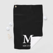 Minimalistisch-Modern-Monogramm-Schwarz/Weiß Golfhandtuch (Insitu)