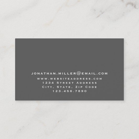 Minimalistisch-Modern-Monogramm Visitenkarte (Rückseite)