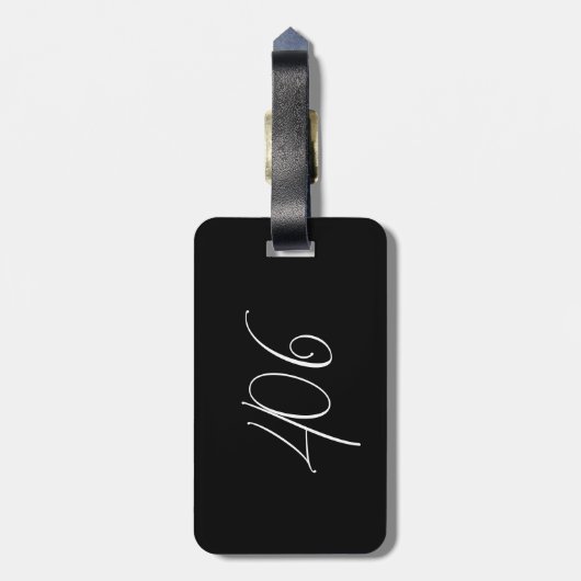 Minimalistisch Modern Montana 406 Schwarz Gepäckanhänger (Rückseite vertikal)